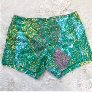 Lilly Pulitzer Green and Pink Patterned Women Shorts